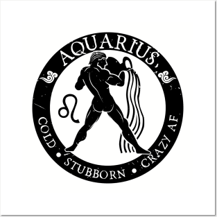 Savage Aquarius Zodiac Antisocial Astrology Posters and Art